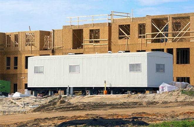 temporary office spaces for rent at a construction site in Harrisville